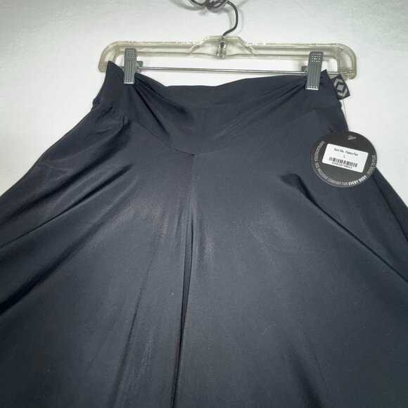 Black High Waist Wide Leg Boho Festival Fairy Goth Palazzo Pants Large So Smooth - Picture 4 of 13